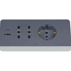 Multipresa da scrivania Bticino con interruttore 2 prese USB da 3A grigio