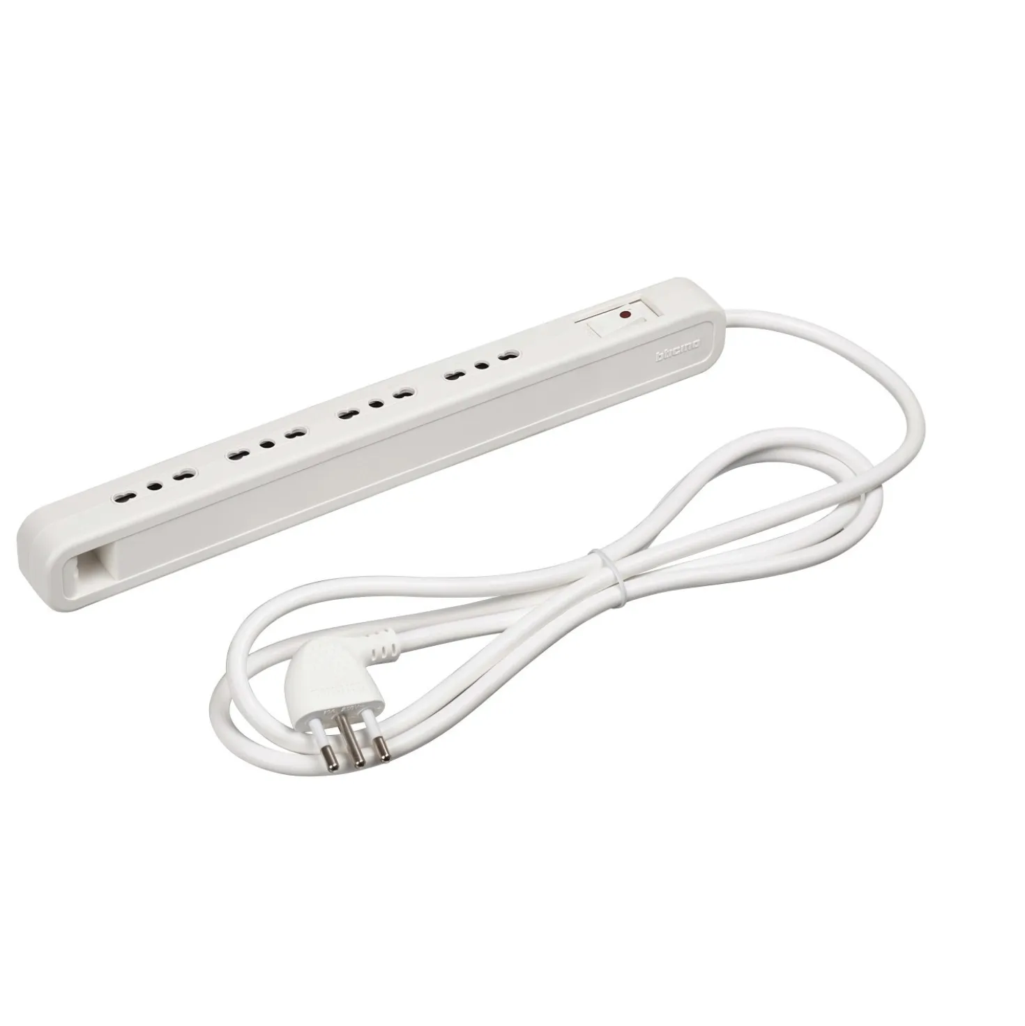Multipresa elettrica Bticino Ultraslim 4 Prese Bipasso Interruttore bianco