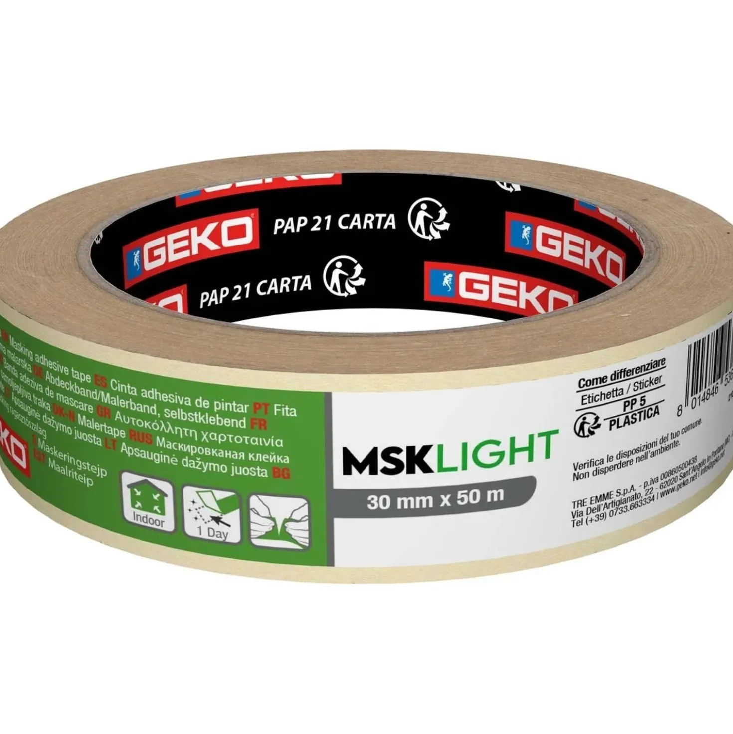 Nastro adesivo carta hot melt 30 mm x 50 m bianco