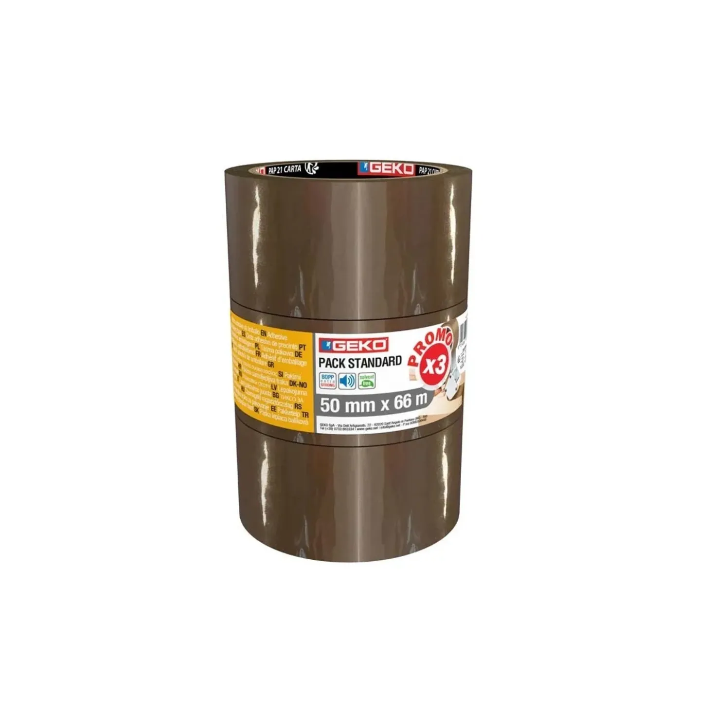 Nastro adesivo da imballaggio Noise Avana 50 mm x 66 m 3 pz marrone