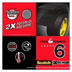 Nastro adesivo impermeabile Scotch® Extremium™ 24 mm x 10 m nero