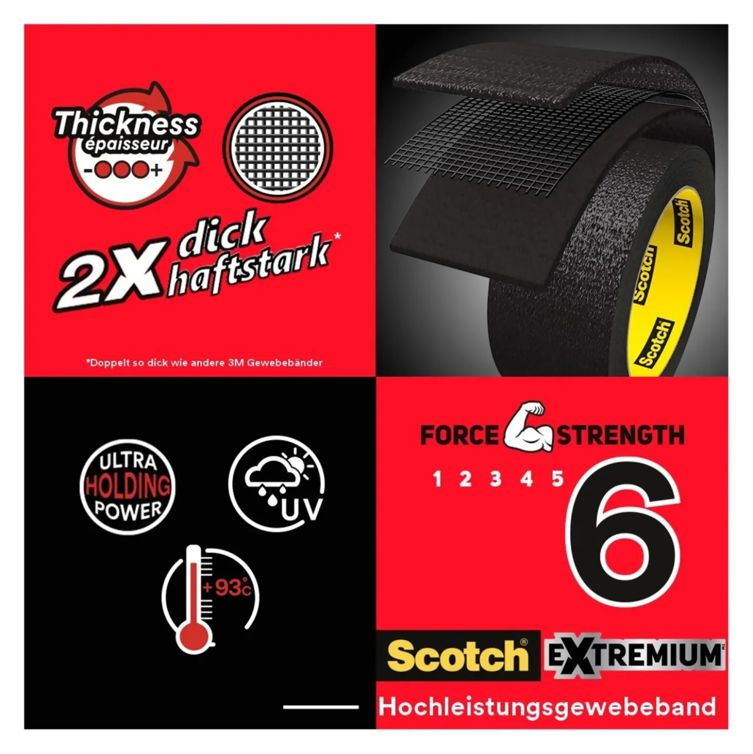 Nastro adesivo impermeabile Scotch® Extremium™ 24 mm x 10 m nero