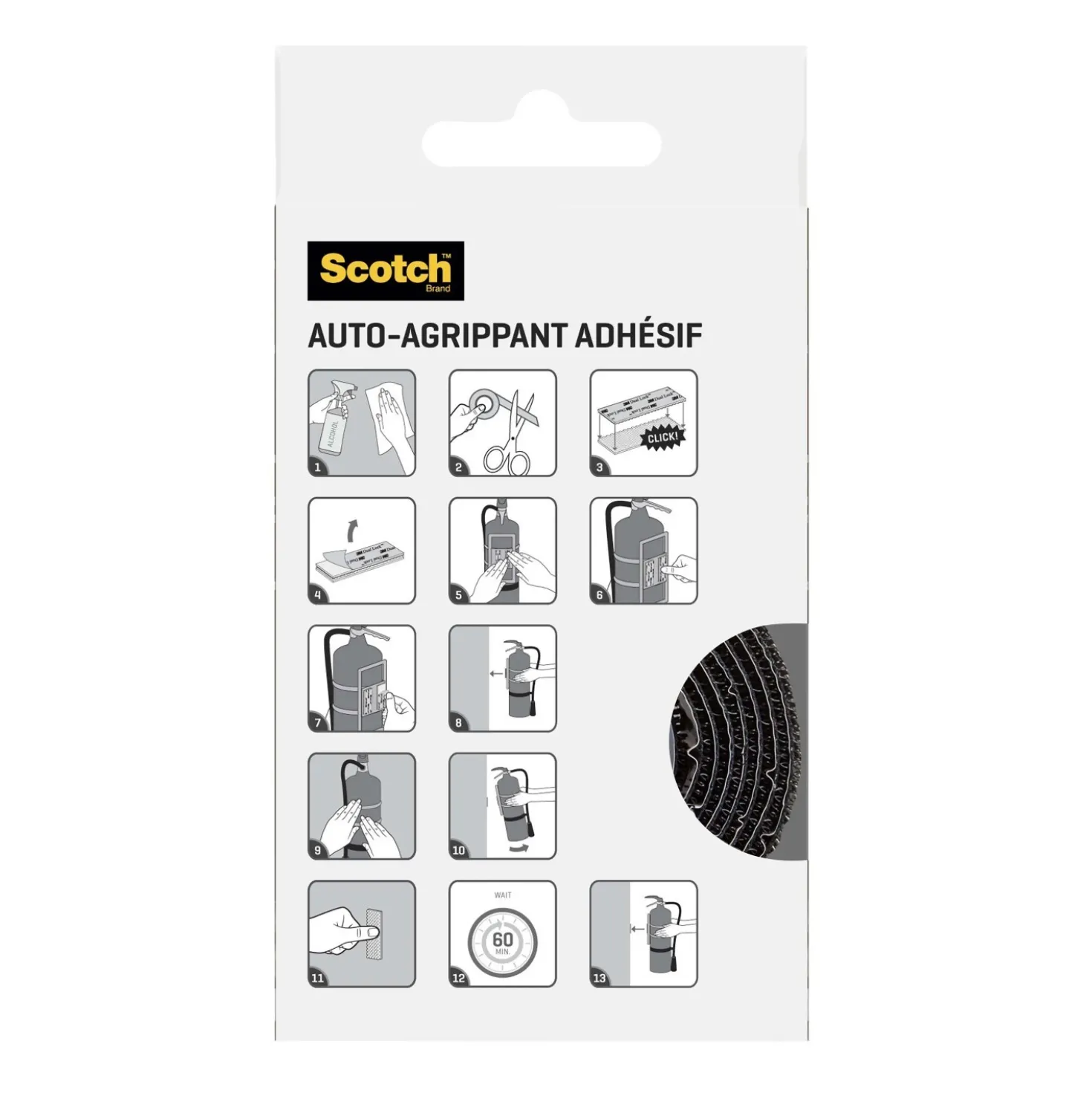 Nastro adesivo per fissaggio a strappo Scotch® 19 mm x 1,5 m nero