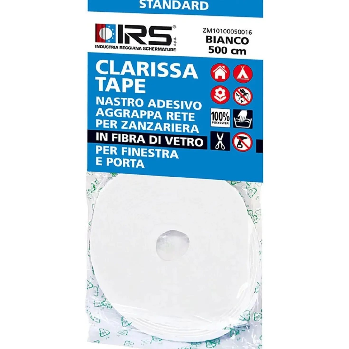 Nastro adesivo ripara rete zanzariera Irs Clarissa Tape 500 cm bianco