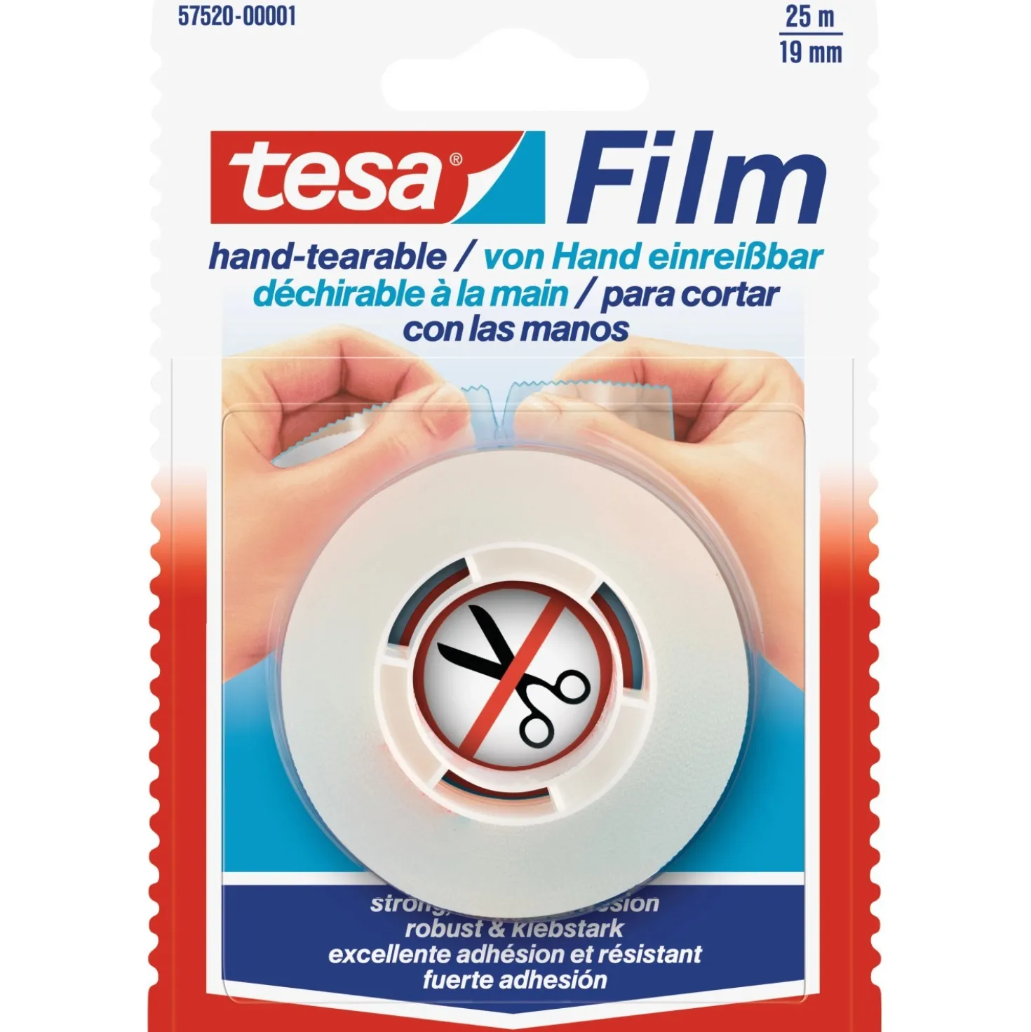 Nastro adesivo Tesa con strappo manuale 19 mm x 25 m trasparente