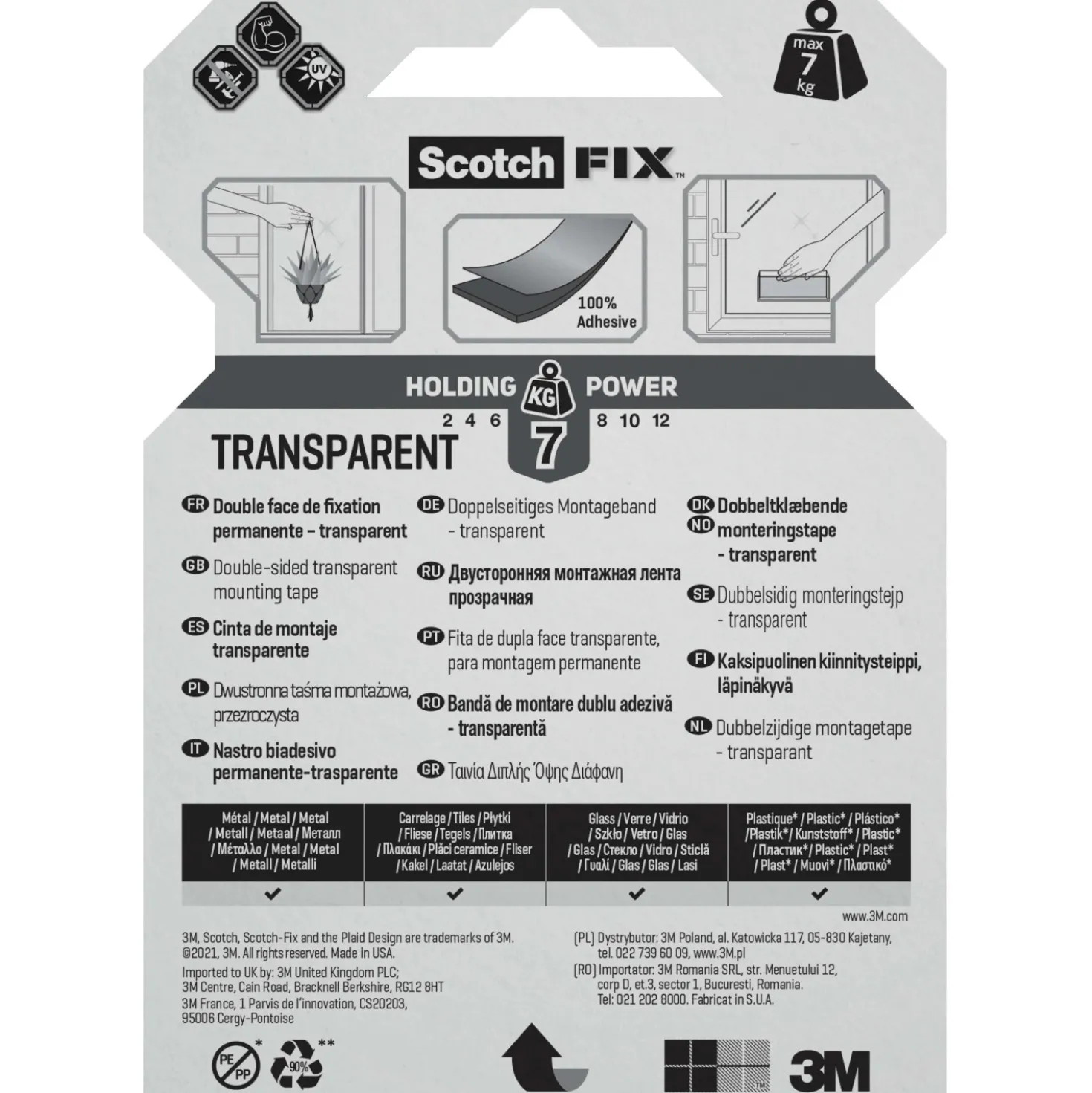 Nastro biadesivo permanente Scotch-Fix Extreme 19 mm x 1,5 m trasparente