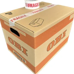 Nastro da pacchi stampa fragile e neutro 2 pz
