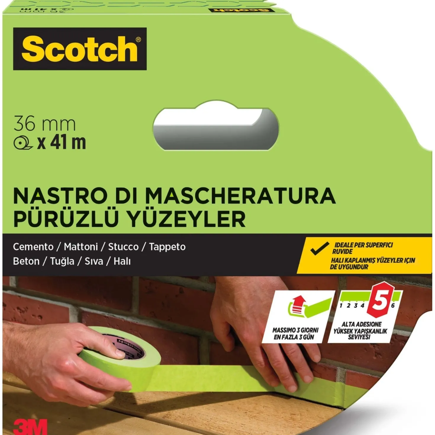 Nastro per mascheratura per superfici ruvide Scotch® 36 mm x 41 m