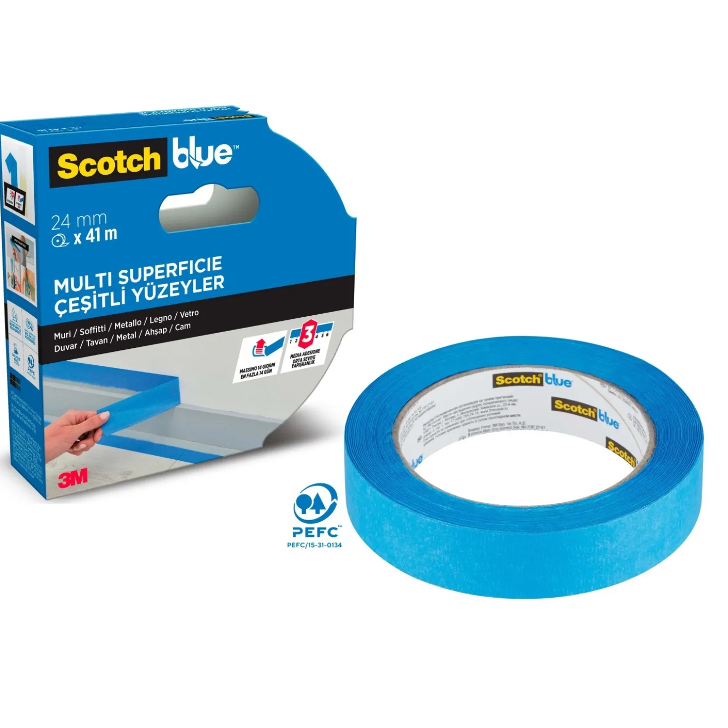 Nastro per mascheratura ScotchBlue 24 mm x 41 m blu