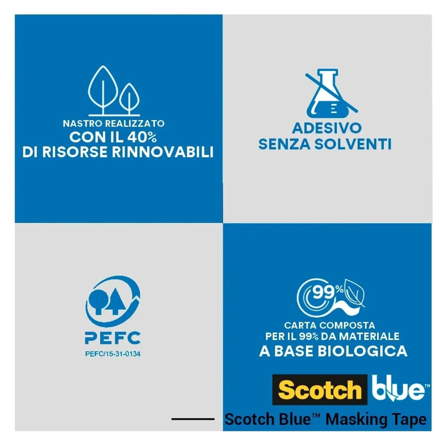 Nastro per mascheratura ScotchBlue 24 mm x 41 m blu