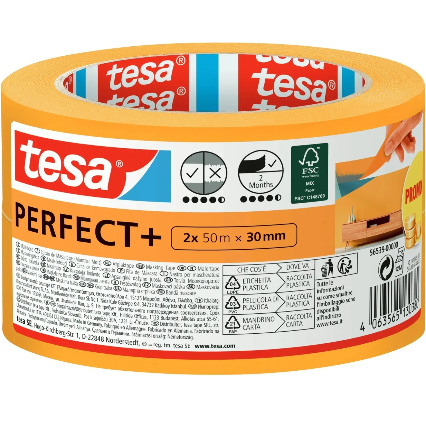 Nastro per mascheratura Tesa Perfect + 50 M x 30 mm 2 pz