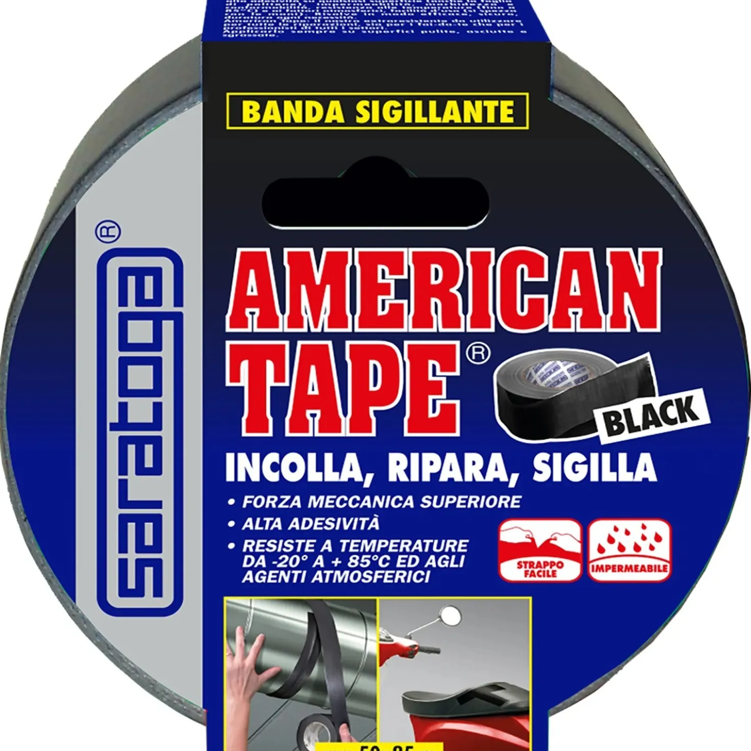 Nastro sigillante Saratoga American Tape 50 mm x 25 m argento