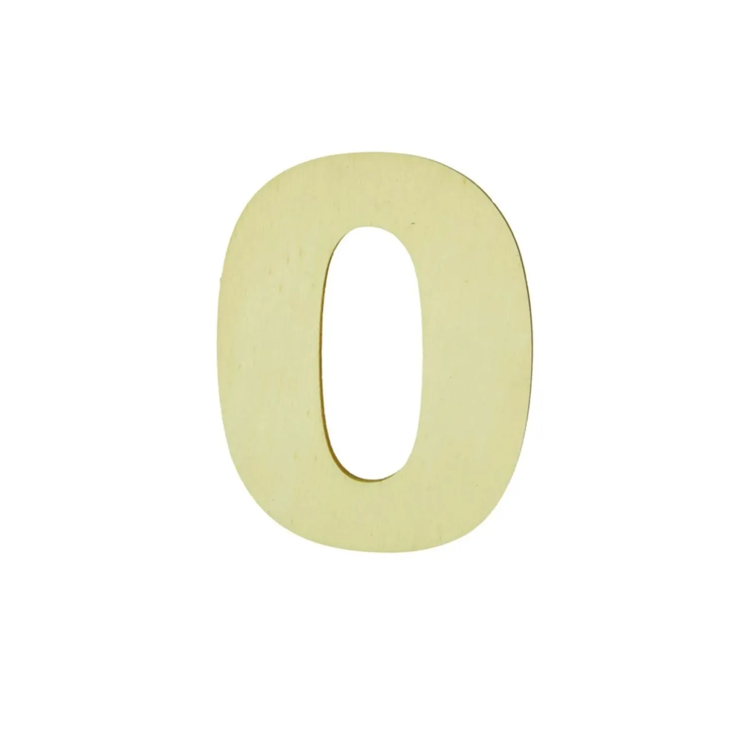 Numero 0 decorativo in legno 12 cm