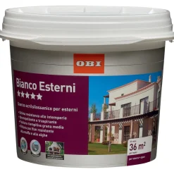 OBI Bianco Esterni Quarzo idropittura traspirante 4 l