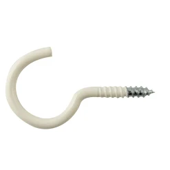 Occhiello a vite aperto in acciaio plastificato bianco 6,2x100 mm 3 pz