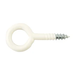Occhiello a vite chiuso in acciaio plastificato bianco 4,4x50 mm 4 pz