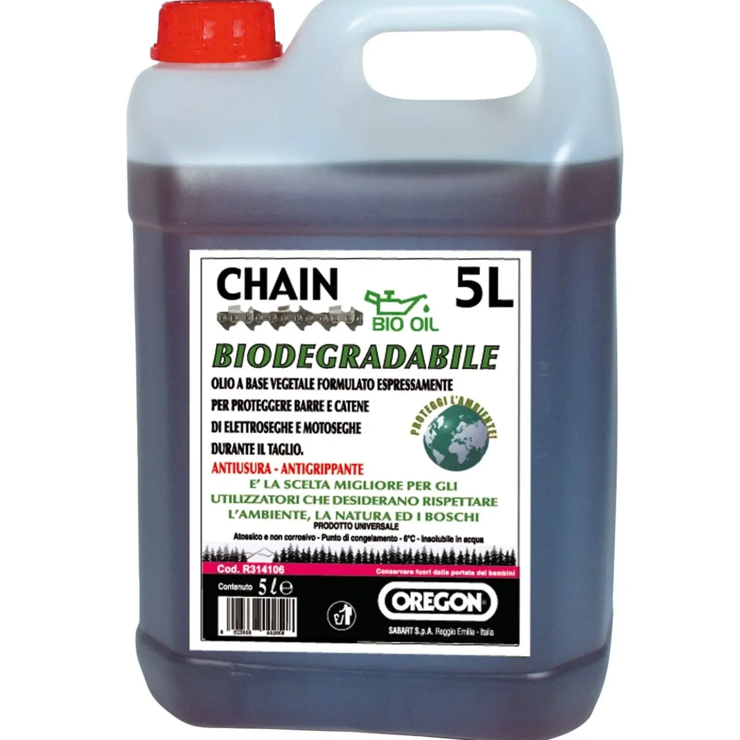 Olio catena motosega Oregon Oregon biodegradabile 80 da 5 l