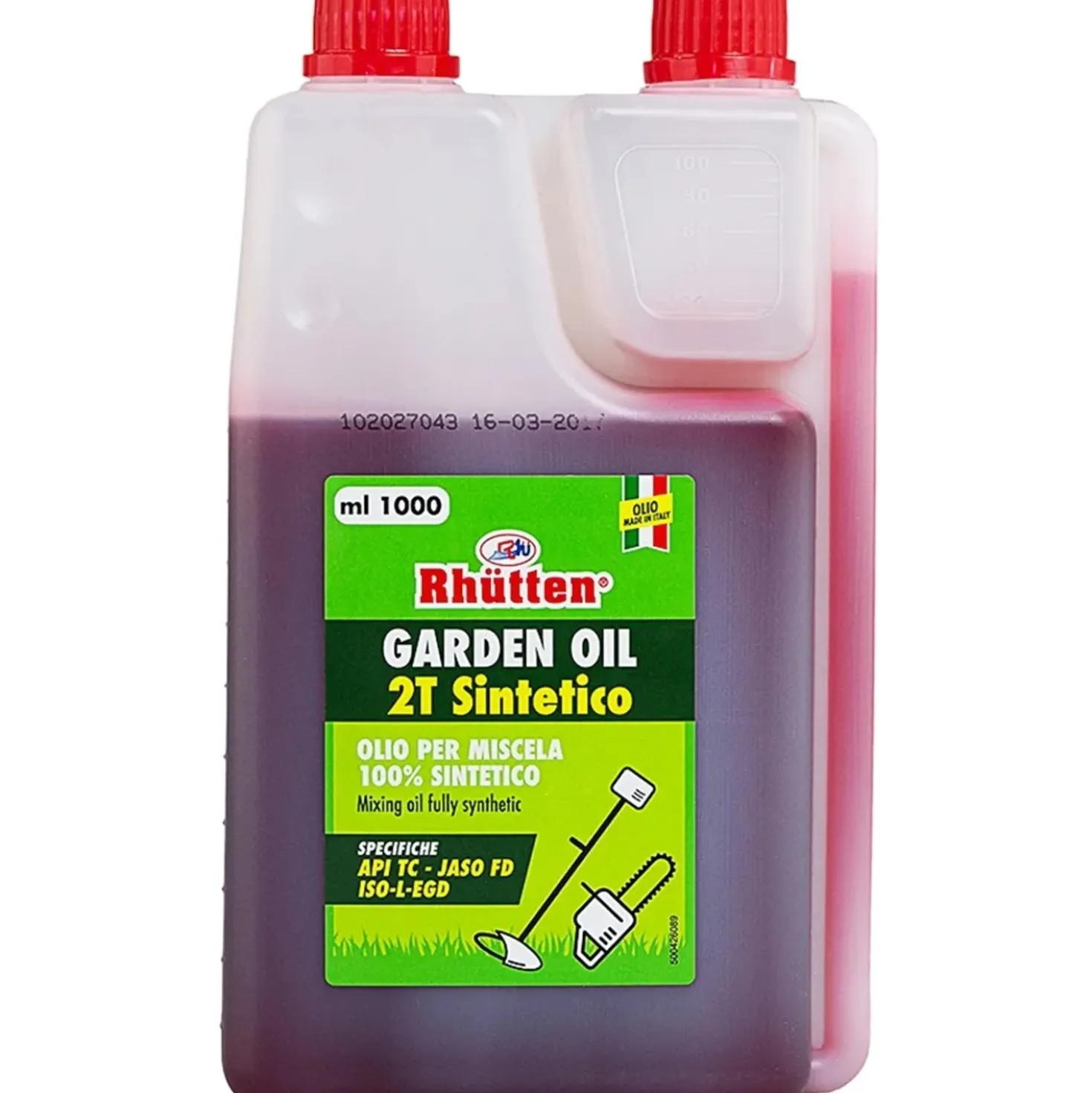 Olio garden Rhutten sintetico 2T con dosatore 1 l