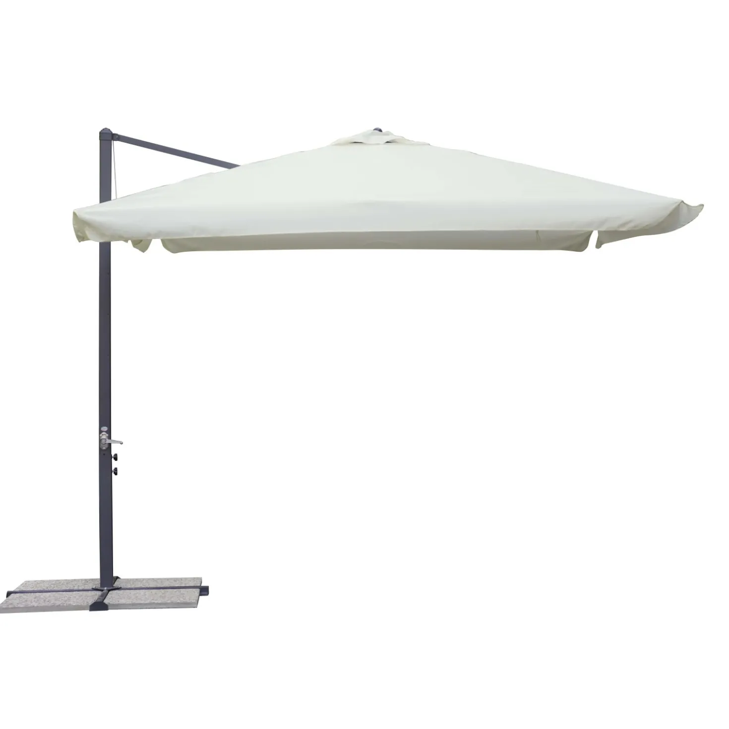 Ombrellone da giardino a palo decentrato 5011 300x300 H 263 cm ecrù