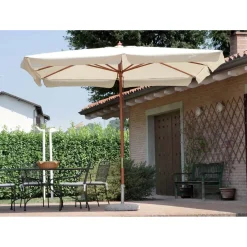 Ombrellone da giardino a palo centrale 1003 300x300 H 271 cm ecrù