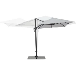 Ombrellone da giardino a palo decentrato Bizzotto Ines 200x300 cm grigio