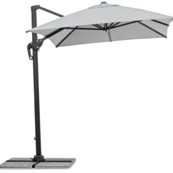 Ombrellone da giardino a palo decentrato Bizzotto Ines 200x300 cm grigio