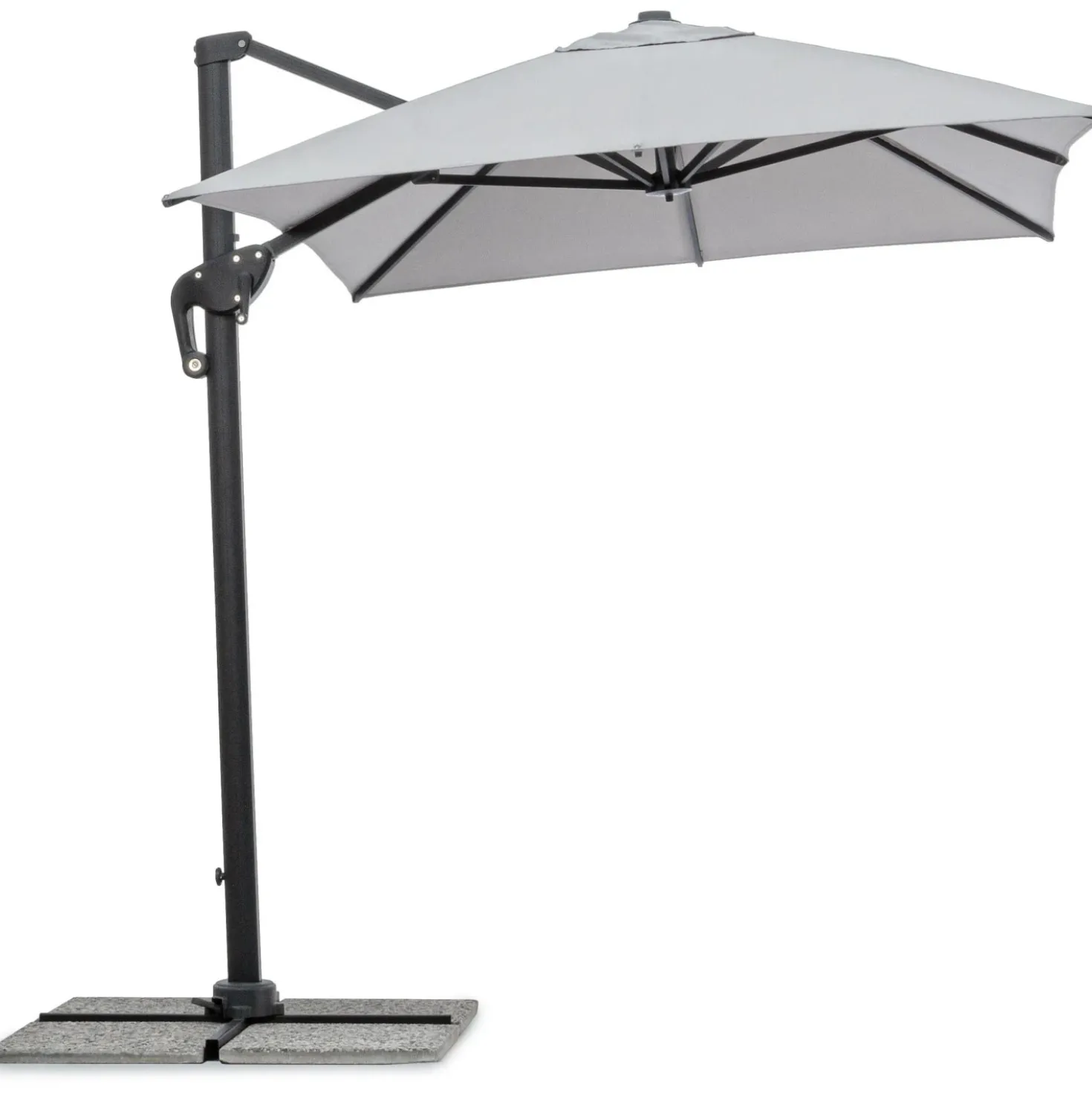Ombrellone da giardino a palo decentrato Bizzotto Ines 200x300 cm grigio