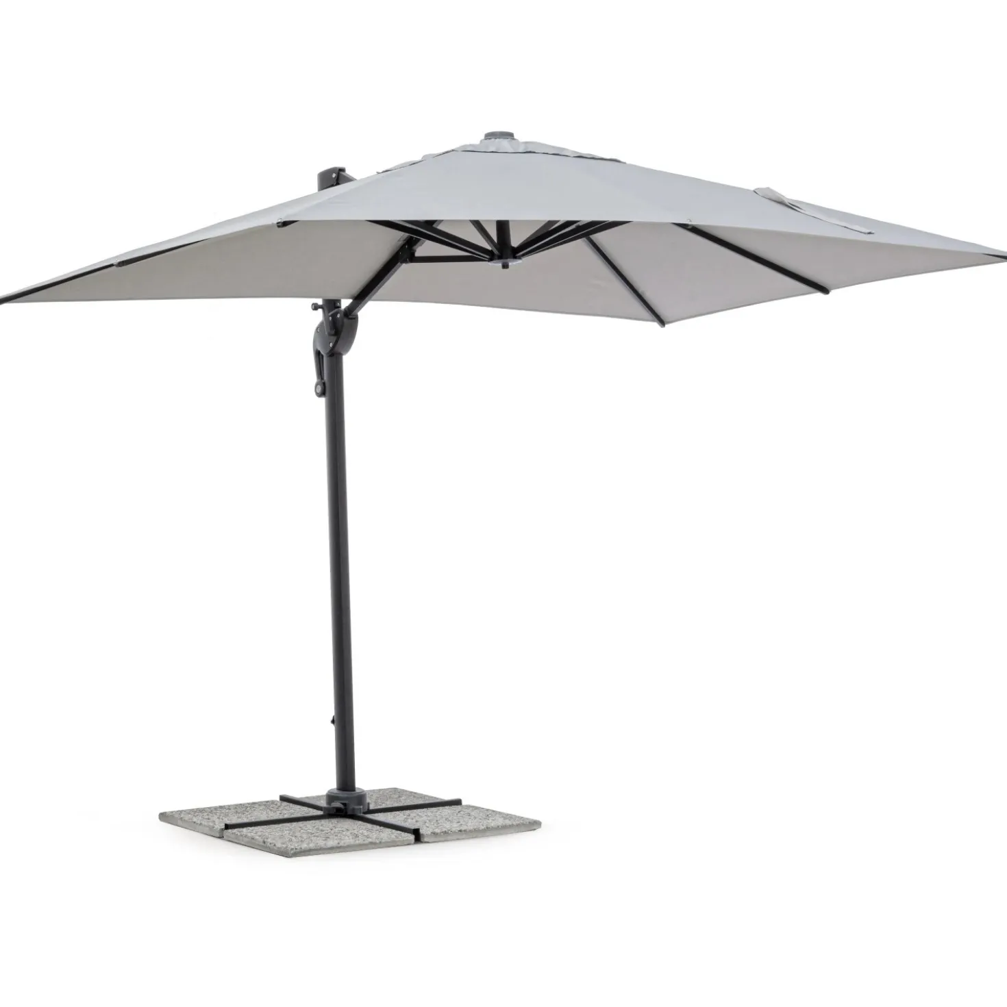 Ombrellone da giardino a palo decentrato Bizzotto Ines 200x300 cm grigio