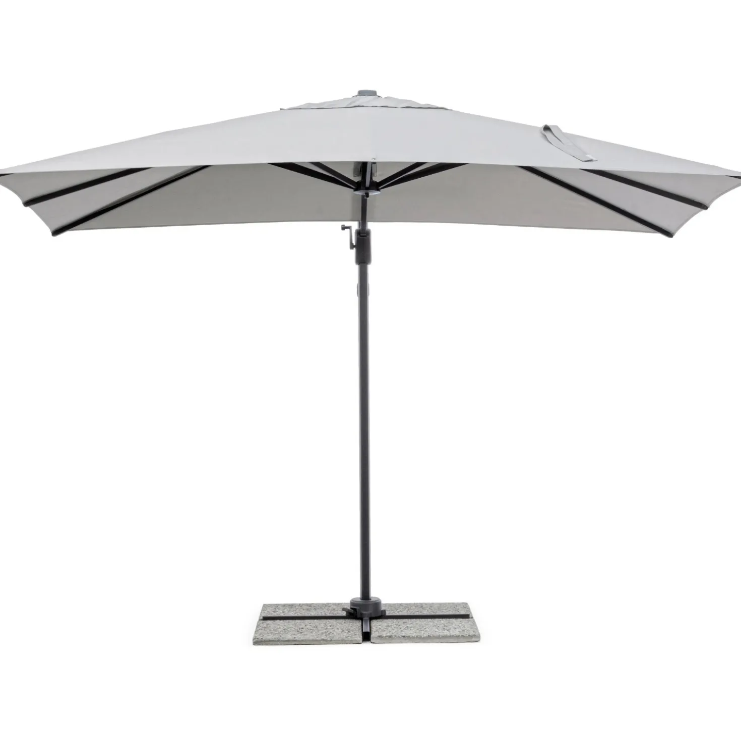 Ombrellone da giardino a palo decentrato Bizzotto Ines 200x300 cm grigio