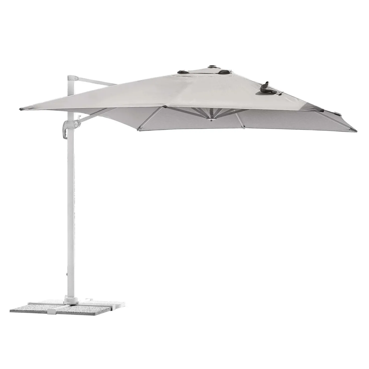 Ombrellone da giardino a palo decentrato 5046 300x300 H 270 cm grigio