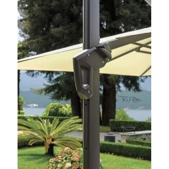 Ombrellone da giardino a palo decentrato 5062 300x300 H 266 cm ecrù