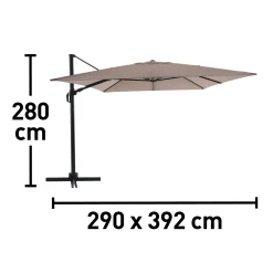 Ombrellone da giardino a palo decentrato Bonbeach 300x400 cm beige