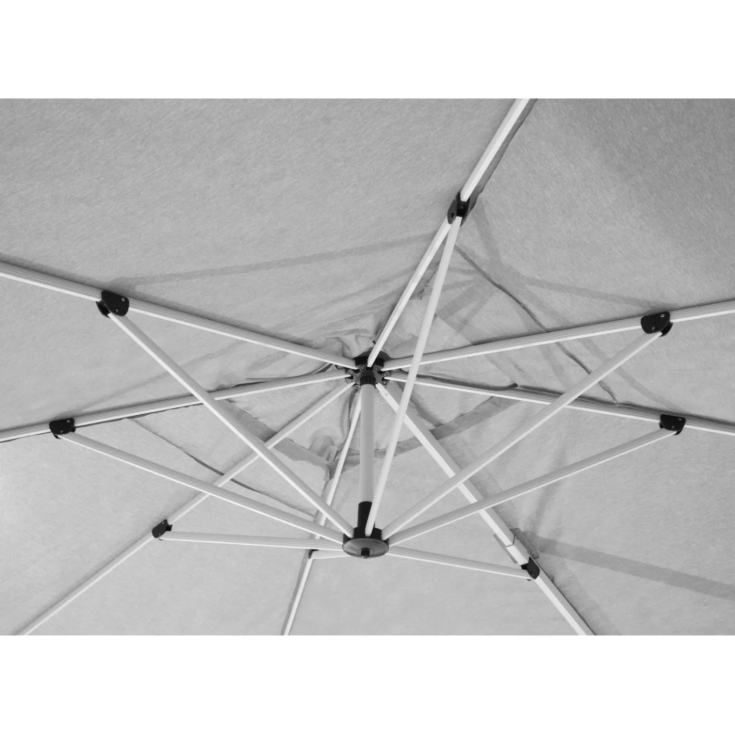 Ombrellone da giardino a palo decentrato 5047 300x400 H 275 cm grigio