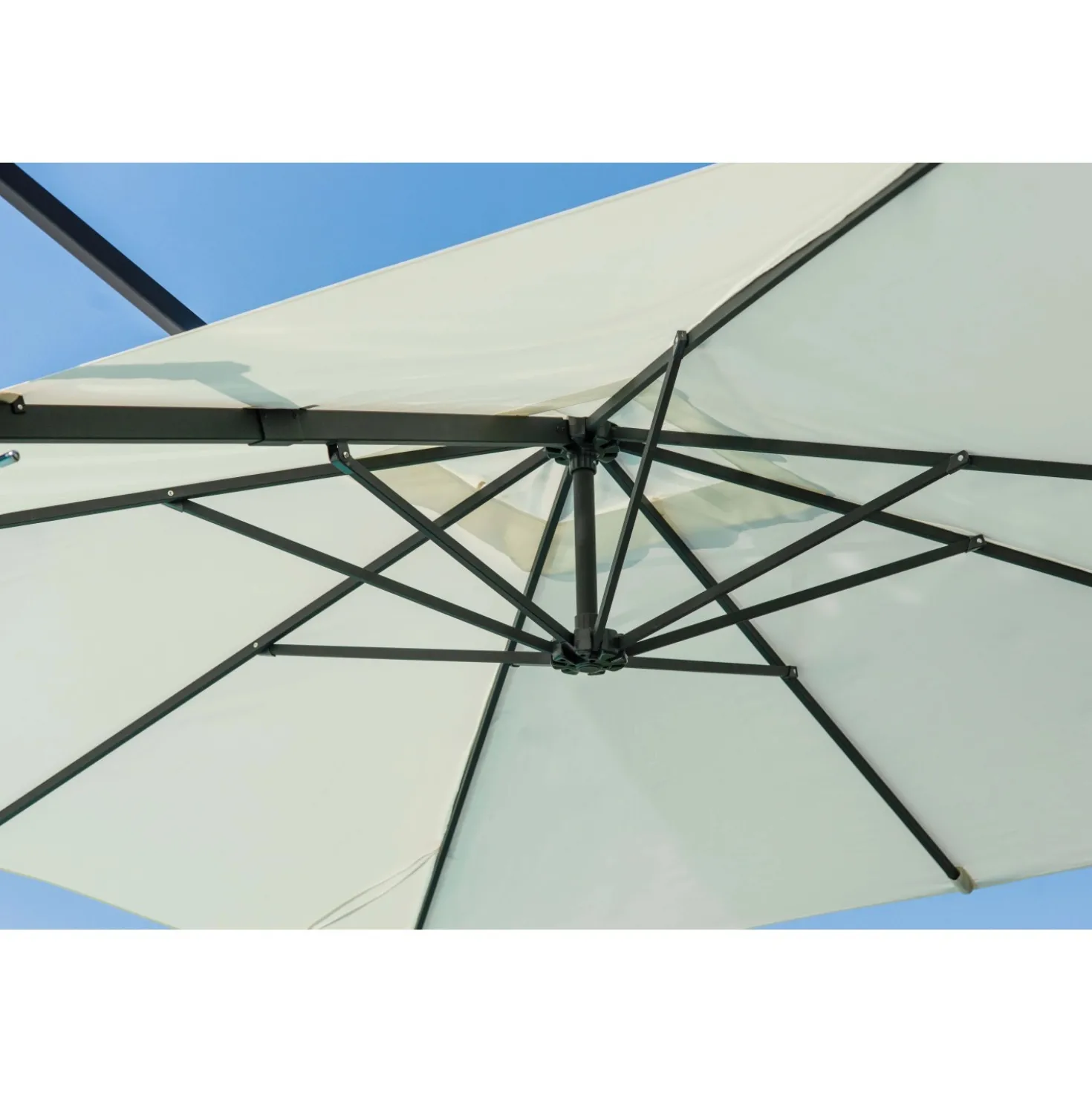 Ombrellone da giardino a palo decentrato Ø 300 cm ecrù