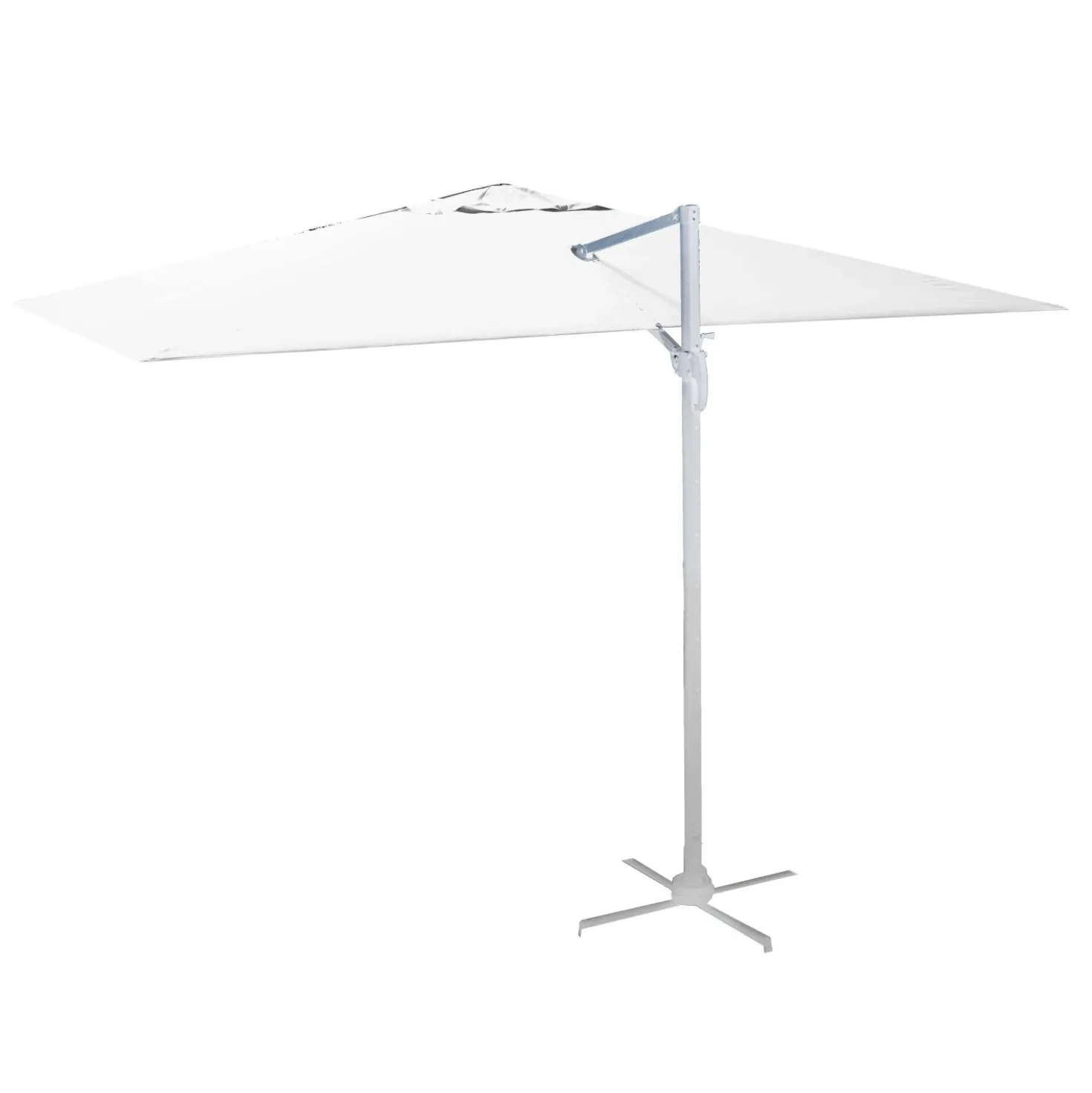 Ombrellone da giardino a palo decentrato New Michigan Ø 200 cm bianco