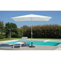 Ombrellone da giardino palo centrale fusto bianco 3x2 m Bianco