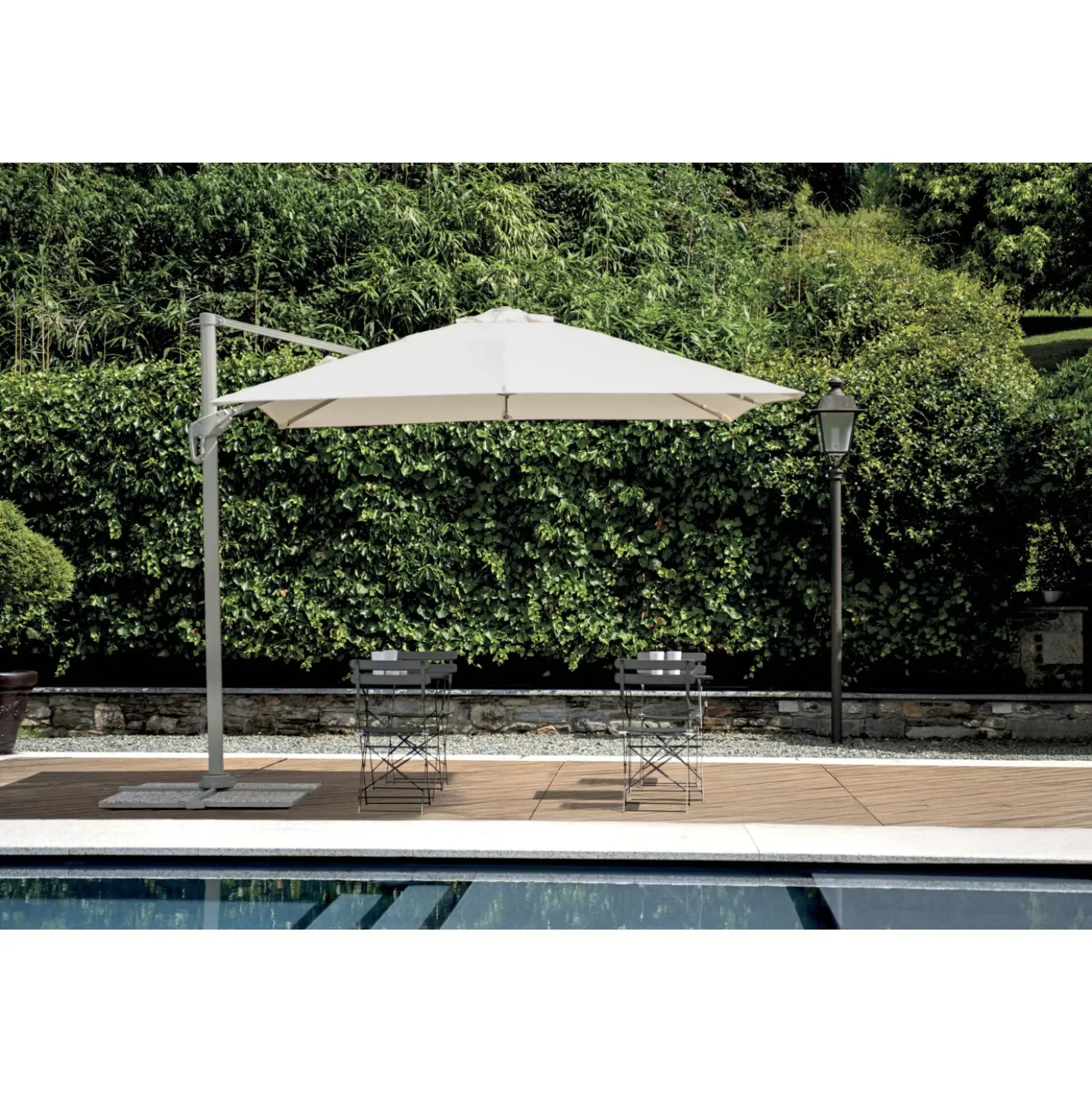 Ombrellone da giardino palo decentrato fusto creta 3x4 m Ecrù