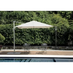 Ombrellone da giardino palo decentrato fusto creta 3x3 m Ecrù