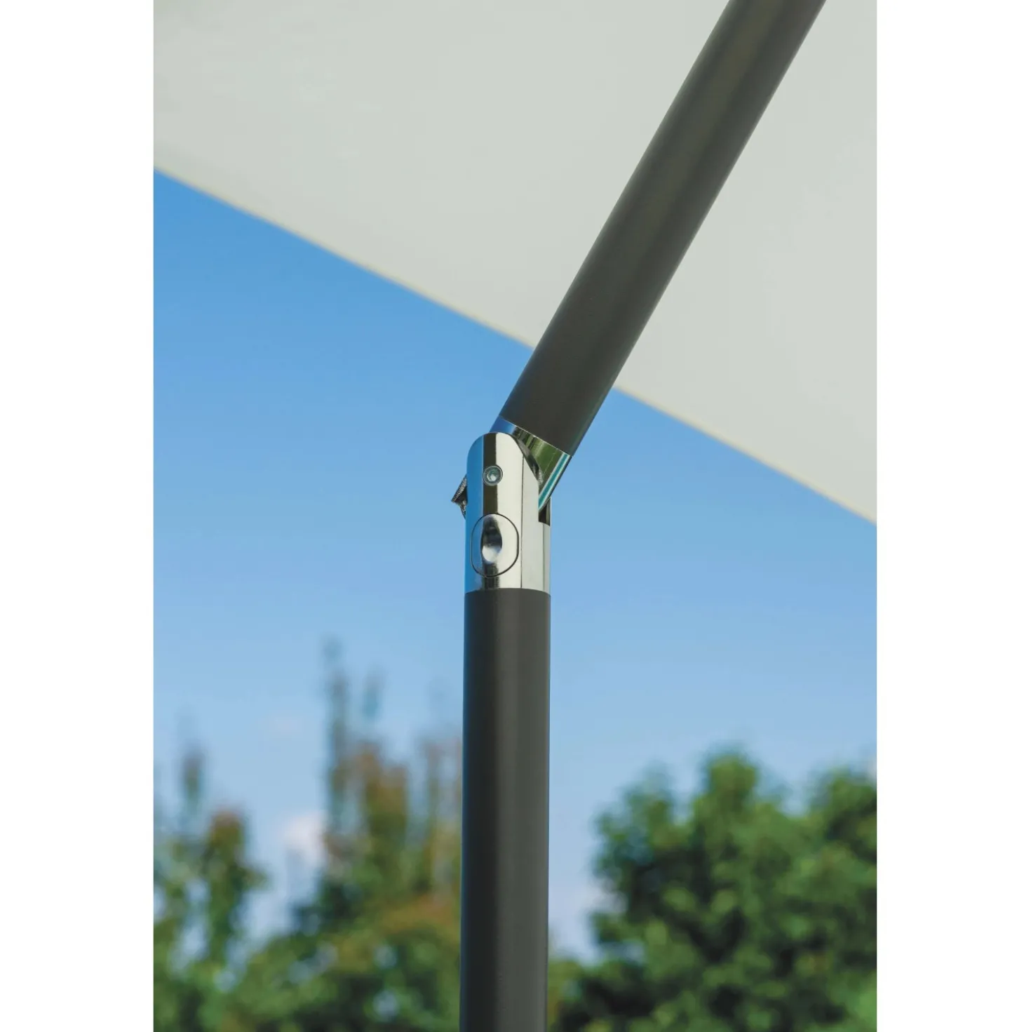 Ombrellone da giardino quadrato a palo centrale Ø 200 cm ecrù