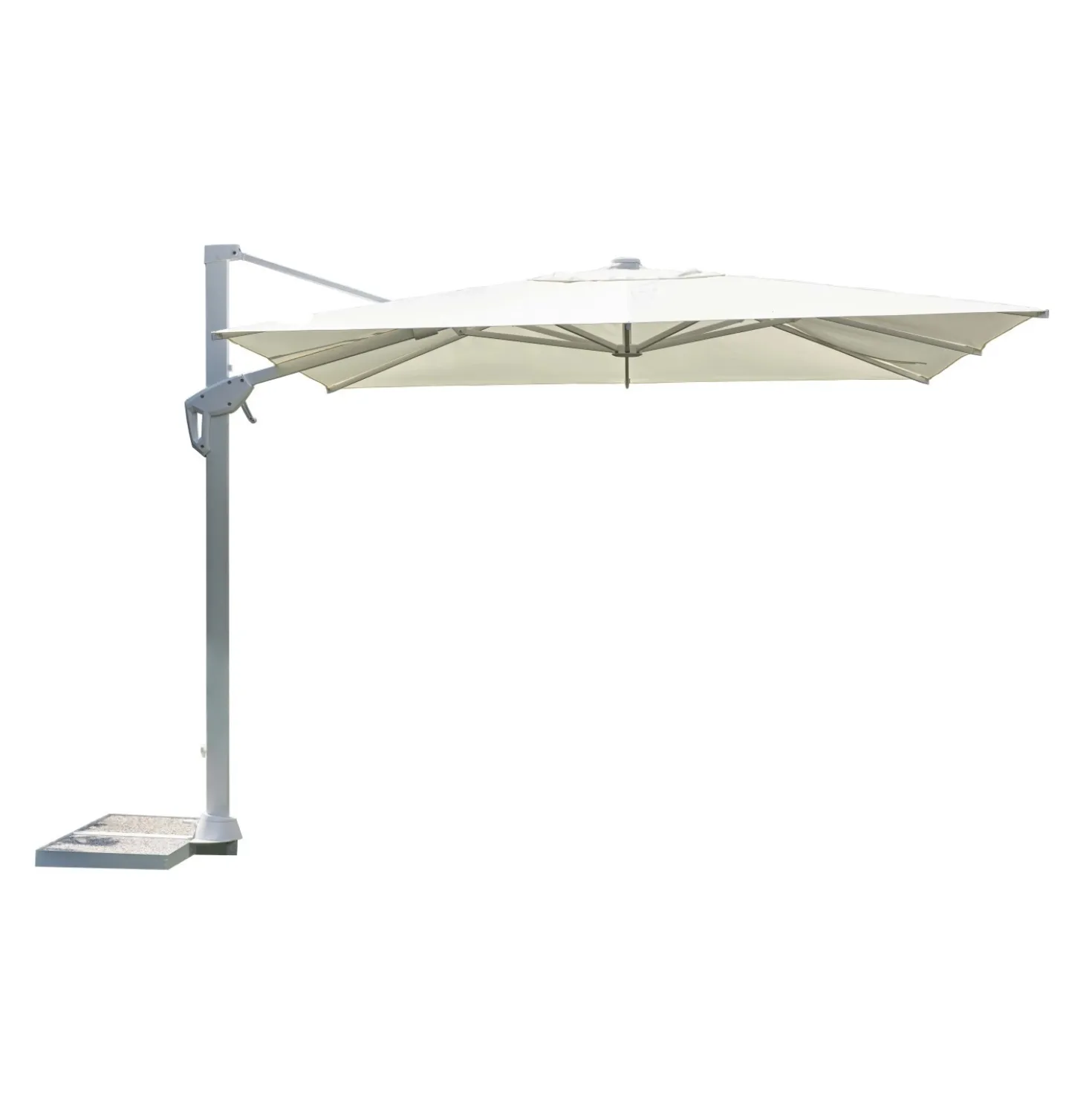 Ombrellone da giardino rettangolare a palo decentrato Ø 400 cm bianco