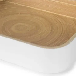 Organizer in bambù laccato Danang set 4 bianco