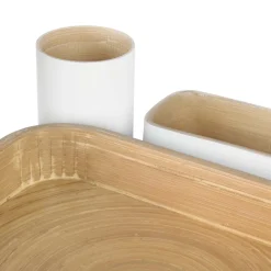 Organizer in bambù laccato Danang set 4 bianco
