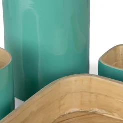 Organizer in bambù laccato Danang set 4 verde
