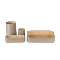 Organizer in bambù laccato Danang set 4 tortora