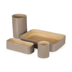 Organizer in bambù laccato Danang set 4 tortora