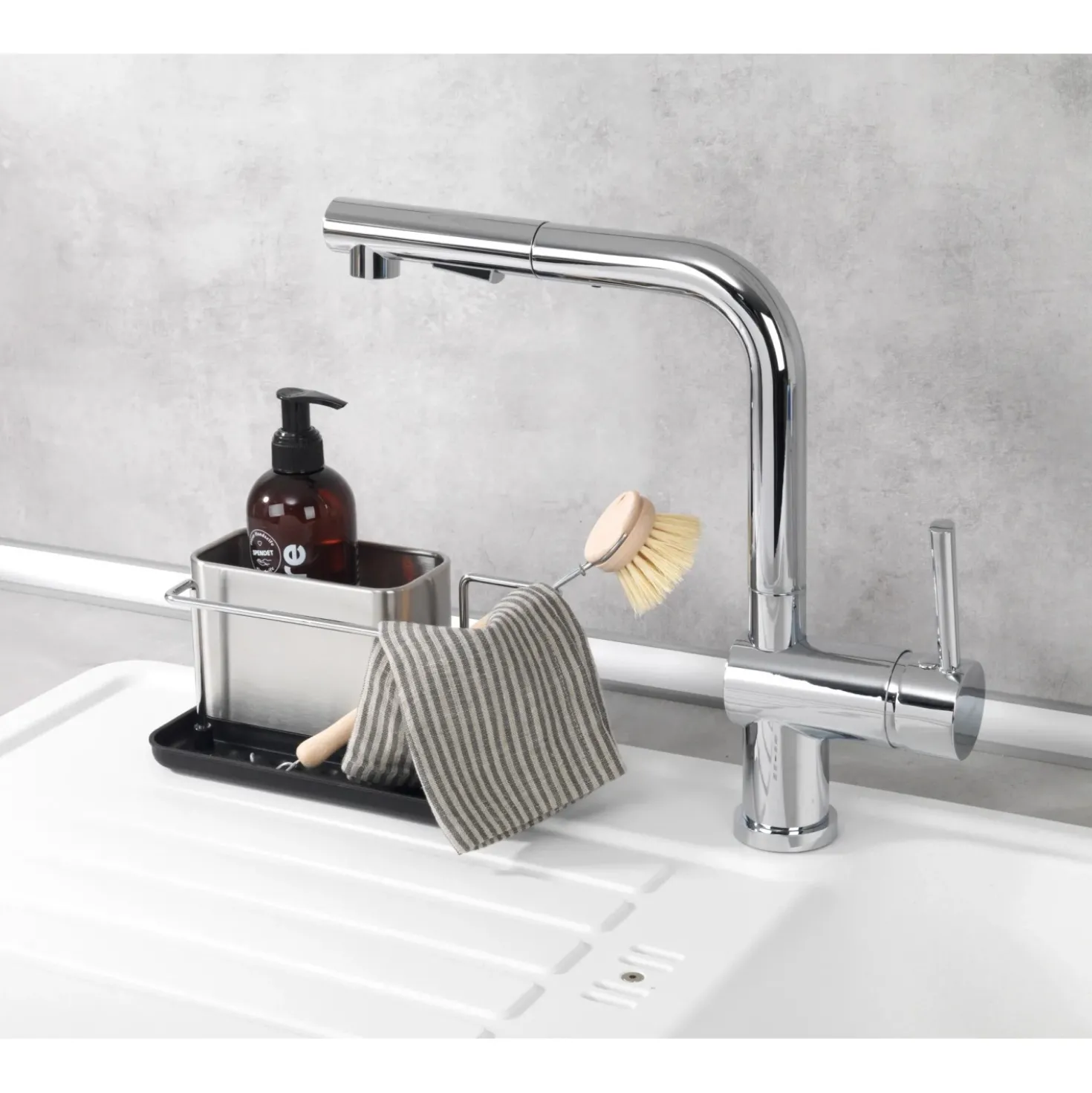 Organizer lavello cucina in acciaio inox WENKO Orio
