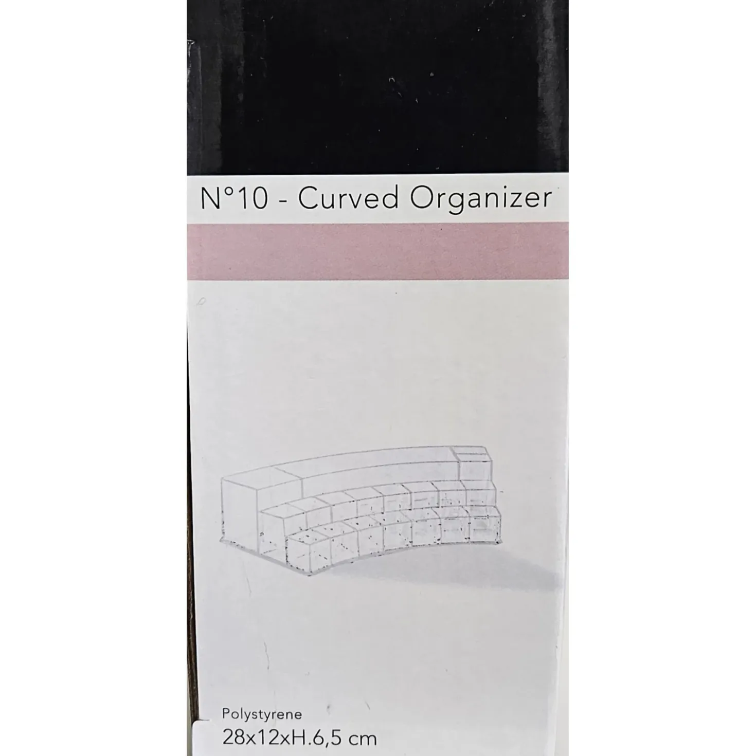 Organizer trucchi trasparente curvo 28x12x6,5 cm