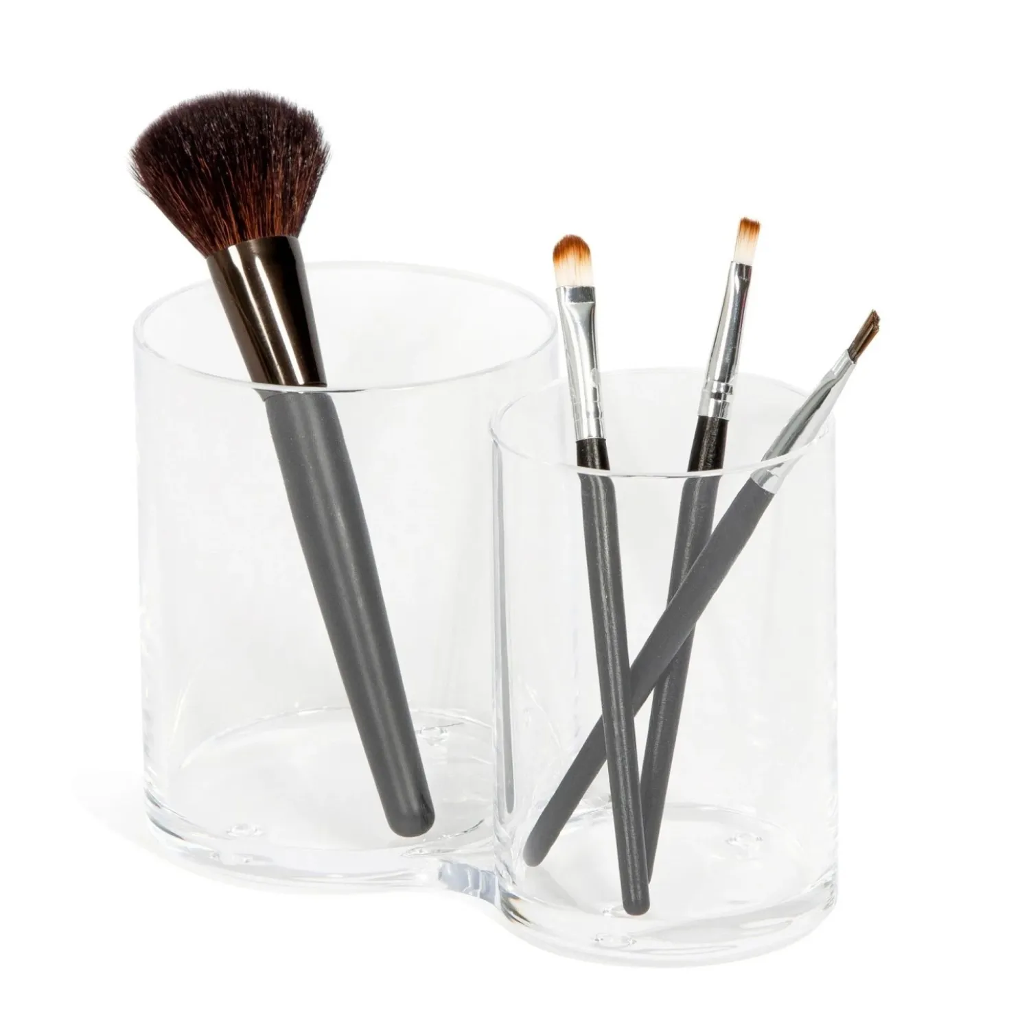 Organizer trucchi trasparente duo cup 15,1x8,3x10,4 cm