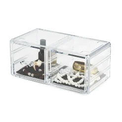 Organizer trucchi trasparente 2 cassetti 23,8x15,3x10,8 cm