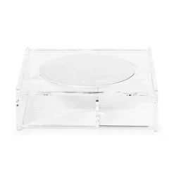 Organizer trucchi trasparente con specchio 14,8x14,8x4,7 cm